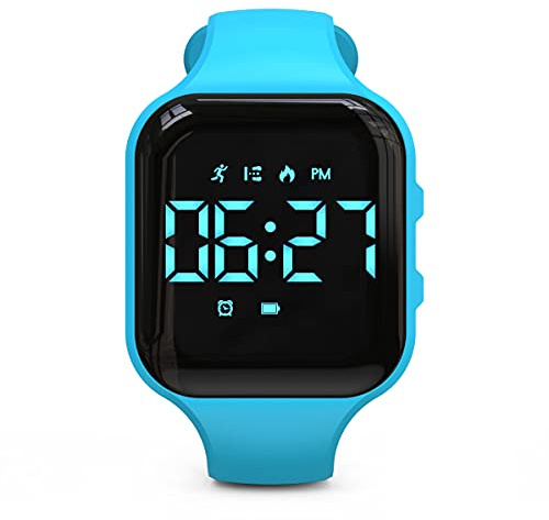 Montre de suivi d'activité à LED non Bluetooth, podomètre numérique, avec comptage de pas, distance, calories, chronomètre, réveil, excellent cadeau pour enfants, adolescents, filles, garçons, Noël