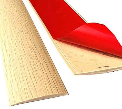 Övergångsprofil, självhäftande, 200 x 5 cm, vinylgolv, täcklist, övergångslist, utjämningsprofil för golv, övergångsskena, golvprofil för limning, för kakel, laminat och parkett, dörrtröskel (E)