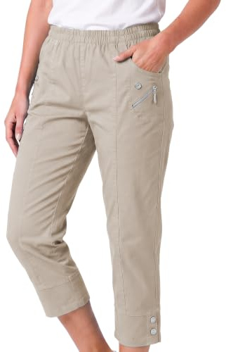 Style Lockers Womens Capri Trousers 3/4, Cropped Trousers For Women Uk