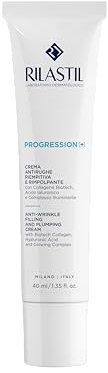 Rilastil Progression Plus, Crema Antirughe Riempitiva e Rimpolpante, Trattamento Rughe Marcate, Antiaging, Rimpolpante per Pelli Mature con Collagen, Acido Ialuronico, Confezione da 40 ml