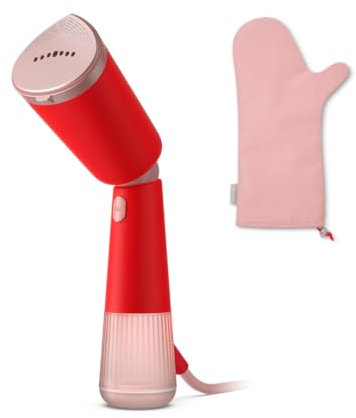 Philips Dampfglätter 5000-Serie - 35 Sekunden Aufheizen, aktiv beheizte Dampfplatte, Eco-Modus, für empfindliche Textilien, dampft vertikal & horizontal, Handschuh & Beutel, Orange-Rot (STH5020/40)