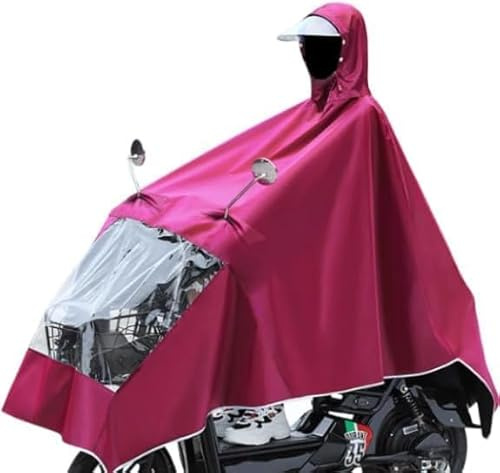 Yunzhou1230 Yunzhou Waterproof Rain Poncho Bicycle Bike Rain Cape Poncho Hooded Windproof Rain Coat Lightweight Compact Reusable for Adult (Red)