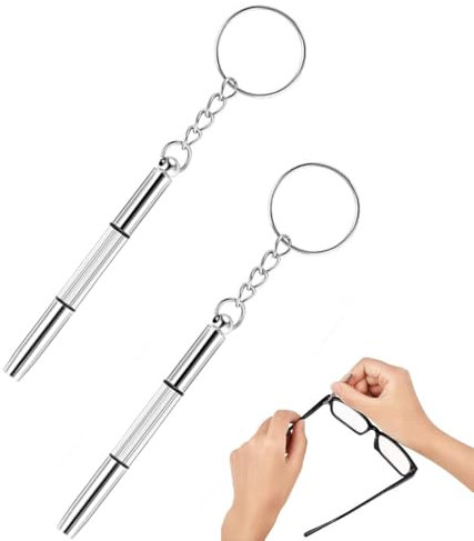 BQRKOTM 2 Pezzi Cacciavite Multifunzione Kit Di Riparazione, 3 In 1 Cacciavite Da Tasca A Doppia Punta, Per Riparazione Occhiali, Orologi, Gioielleria