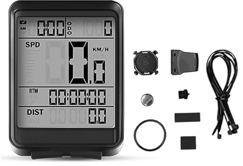 Hsthe Sea Ordinateur de vélo étanche sans Fil avec écran LCD – Compteur de Vitesse Multifonction, Compteur kilométrique et réveil Automatique pour vélos de Route – IC321