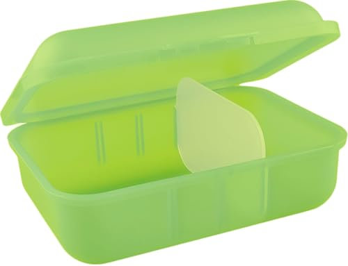 Buchsteiner Klickbox HOCH mit Inneneinteilung | 1 Trennsteg | Brotdose | Lunchbox | Aufbewahrungsdose | Frischhaltedose | spülmaschinenfest (limone)