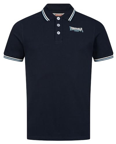 Lonsdale Male-Adult Eastleigh Polohemd, Navy/Ice/Off-White, S EU