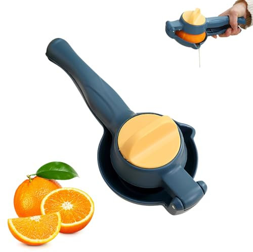 Presse Agrumes Manuel, Presse Citron à Levier Résistant Presse Citron avec Bouton Poussoir Presse Fruit PP Extracteur de Jus Manuel pour Cuisine, Bar, Restaurant (Bleu)