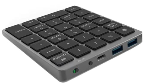 Agwuoetr Clavier Numérique Bluetooth sans avec Hub USB pour Ordinateur Portable sur Tablette