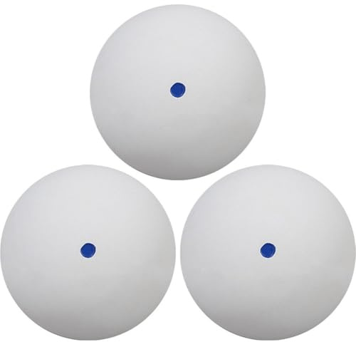 Fopytu Balles De Squash, 3 Balles Professionnelles en Caoutchouc pour Raquette De Squash, Balle Rapide À Pois Rouges, Bleus Jaunes pour Débutants
