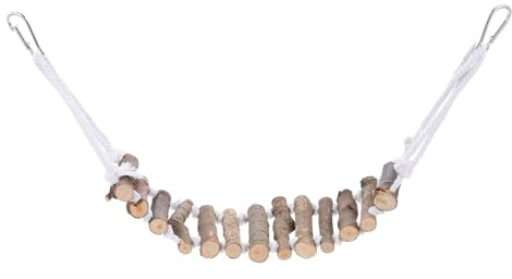 GANAZONO Échelle Suspendue en Bois pour Lézard Domestique, Pont Décoratif 7 Cm De Large, Accessoire Terrarium pour Reptiles, Jouet D’Exercice pour Petits Reptiles Actifs