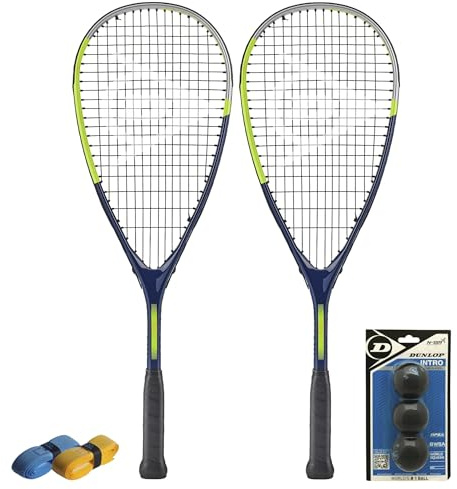 CX Pro Sport Tristorm Junior Squash Set – Includes 2 Dunlop Tristorm Junior Racket, 3 Intro Balls & 2 CX Pro Sport Grips – Exclusive Bundle
