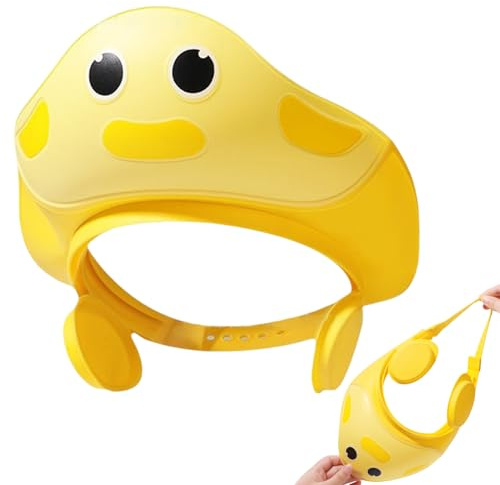 Visiera per bagnetto per bambini - Cappello regolabile da cartone animato, Copertura protettiva per capelli, Protezione per shampoo doccia, Protezione per occhi e orecchie, Materiale morbido e flessib