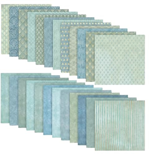 24 Sheets Double Sided Patterned Scrapbook Paper Pack, 6x6 Inch Vintage Decorative Craft Scrapbooking Cardstock, Premium Thick Art Deco Background Sheets for DIY Photo Album