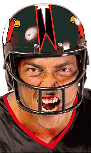 FIESTAS GUIRCA | Casque de Football Américain Noir (Taille Unique) - Accessoire Sportif pour Costumes de Joueur de Football Américain - Idéal pour Fêtes à Thème et Célébrations - Adulte Unisexe - Noir