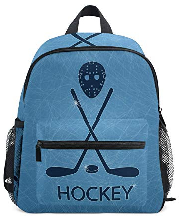 Kids Backpack Ice Hockey Sticks and Puck Kindergarten Preschool Bag for Toddler Girls Boys