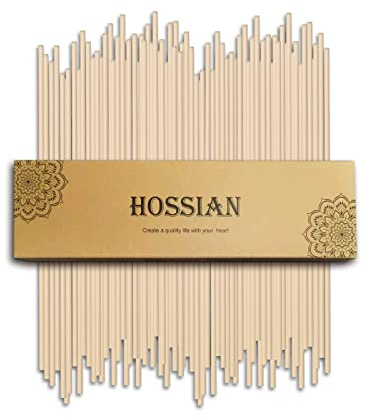HOSSIAN 50pcs Reed Diffuser Sticks - Wood Rattan-Reed Sticks -Essential Oil Aroma Diffuser Sticks- Spa-Aromatherapy(Primary Color7.5/19cm)