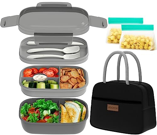 JBGOYON Leakproof Bento Box & Insulated Lunch Bag Set for School & Work
