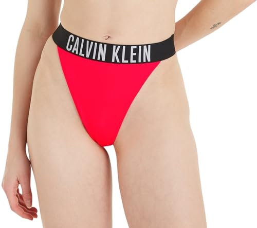 Calvin Klein Damen Bikinihose Thong Tanga, Rot (Signal Red), L