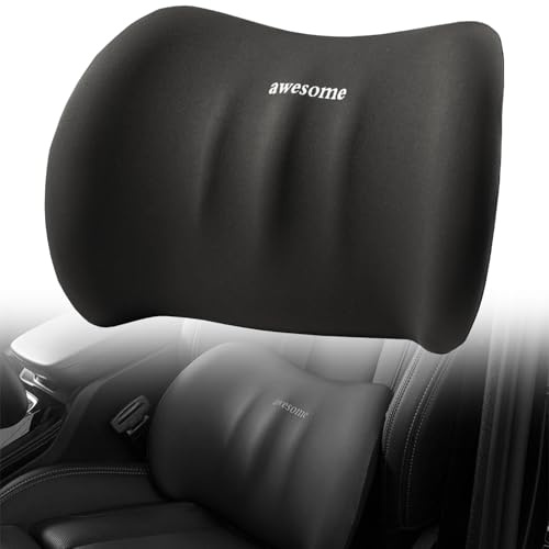 YITONGFU Coussin Lombaire Voiture, Coussin De Soutien Lombaire, Support Dorsal en Mousse à Mémoire, pour Bureau Chaise Voiture Chaise (Noir)