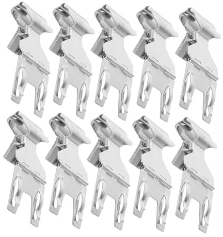 BCOATH 10 pièces Lot de Pinces Porte-étiquettes Inox Argenté Clips pour Affichage Prix Magasin Supermarché Boulangerie Supports Étiquettes Promotionnelles Robustes et Ajustables