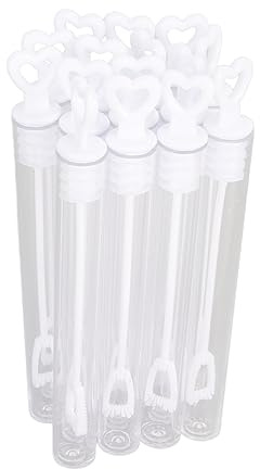 CHEOTIME 50 varitas de Burbujas, Mini varitas de Burbujas de plástico Transparente, Fabricante de Burbujas a Granel para Regalos de Fiesta, Actividades en Interiores y Exteriores