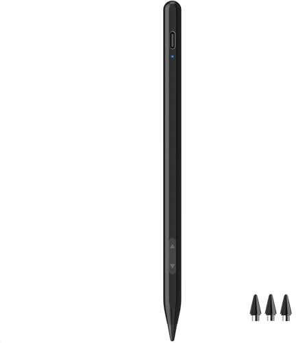 MEKO Dual-System Penna per Tablet, Penna per iPad, Android, Smartphone - Compatibile con iPad Pro/Air/Mini, Samsung, Xiaomi, iPhone - Penna Touch con Ricarica Rapida (Nero)