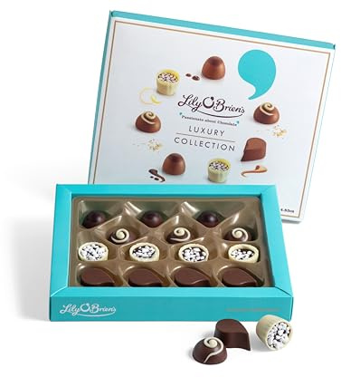 Lily O'Brien's Luxury Chocolate Gift Box 137g – 14 Assorted Chocolates, 4 Original Recipes, Thank You Teacher, Gift