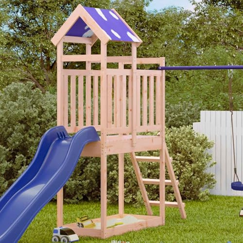 Ziaphsol Lektorn brun av massivt dubglasiträ, 52,5 x 110,5 x 215 cm, lekhus trädgårdshus barnhus, utomhushus stylthus trädhus för trädgård terrass gård fantasiäventyr