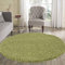 Serdim Rugs Living Room Round Shaggy Area Rugs, Polypropylene, Green, 120x120cm(4x4')