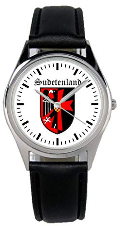 KIESENBERG Armbanduhr Sudetenland Geschenk Artikel Idee Fan Damen Herren Unisex Analog Quartz Lederarmband Uhr 36mm Durchmesser B-1146