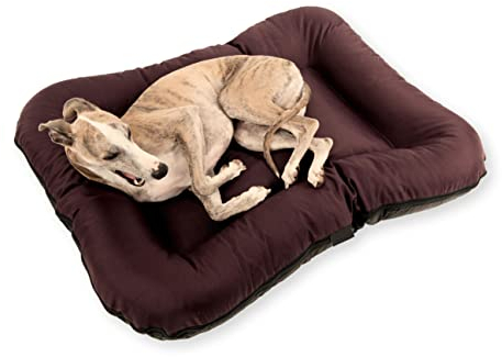 4L Textil KLEO Hundebett mittelgrosse Hunde waschbar Hundekissen mittelgrosse Hunde Hundematte Hundematratze Hundekissen abwaschbar (S-80x60 cm, Braun(Mit Reißverschluss))