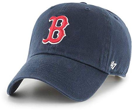 '47 MLB Boston Red Sox Clean Up Unisex-Baseballkappe, Verstellbar, Hochwertiges Design und Verarbeitung, Red Logo, Navy Blue