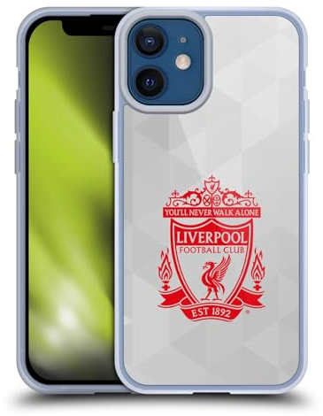 Head Case Designs Officially Licensed Liverpool Football Club White Geometric 2 Crest 1 Gel Case [Military Grade Protection] Compatible with Apple iPhone 12 Mini and Compatible with MagSafe