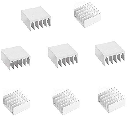 LUOQIUFA Kylfläns i aluminium, silver, kylflänsar, 30 mm x 30 mm x 15 mm, set med 8