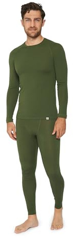 DANISH ENDURANCE Conjunto Térmico Lana Merino Hombre, Camiseta Térmica y Pantalon, Ropa Interior Lana Merino