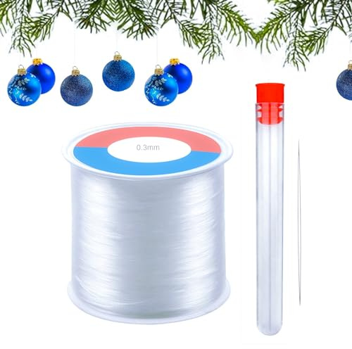 DRERIO Filo per Perle con Ago, Filo Cerato 0,3, Filo Nylon Trasparente non Elastico per Collane Filo da Pesca Realizzare Gioielli, bracciali Collana e progetti Artigianali Strumento Essenziale
