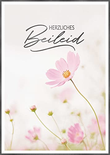 bentino Trauerkarte mit Musik Steg, hochwertige Beileidskarte im A5 Format, Kondolen-Karten Set mit passendem Umschlag