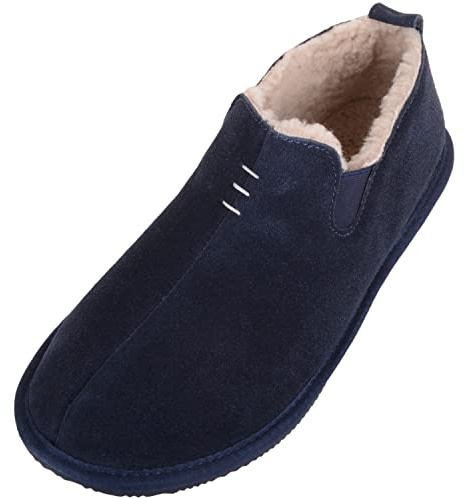 SNUGRUGS Mens Berber Fleece Slip On Twin Gusset Slipper Boot