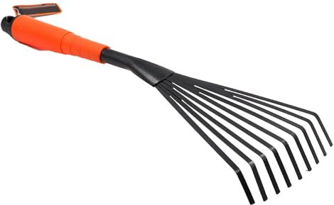 Rastrillos de mano para recoger hojas, rastrillo de mano de jardín, Rastrillos Pequeños con Mango Ergonómico, Garras de rastrillo de hojas de mano, agarradores de hojas, rastrillo de arbustos de barri