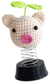 CHAKAE Adorno interior de coche, decoración de coche, para hombres y mujeres, figura oscilante de punto, decoración de animales, decoración de ganchillo, adorno de ganchillo