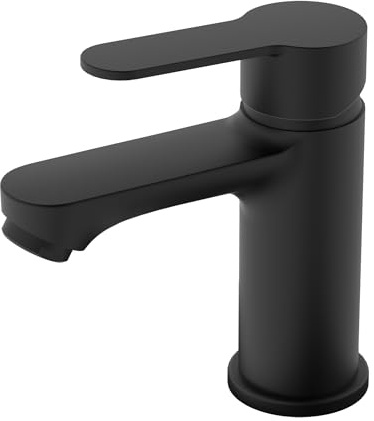 BELZ Black Basin Mixer Tap, Single Lever Bathroom Tap, Ceramic Cartridge