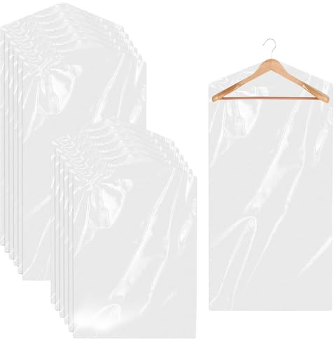 12 Pezzi Porta Abiti da Camera, 60 x 140 + 60 x 130, Custodie per Abiti, Sacchetti Vestiti, Trasparenti Copertura Vestiti, Borsa Porta Copriabiti per Abiti Sacchetti Porta, Copriabiti Antipolvere