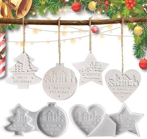 Harts jul, silikon jul hängande form, återanvändbar krita sockerpasta cement, för cement sockerpasta eldstäder och dörrar