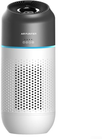 Gdfnmogo Mini purificador portátil para coche, baño, oficina, purificación de aire de 360°, eliminación de polvo y humo, ambientador compacto con bajo ruido y diseño de bajo consumo