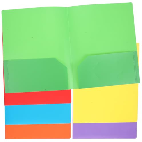 OATIPHO Carpetas de Plástico A4 con Doble Bolsillo Resistentes al Agua 6 Colores Surtidos Azul Morado Amarillo Verde Naranja Rojo Organizador de Documentos para Oficina y Escuela