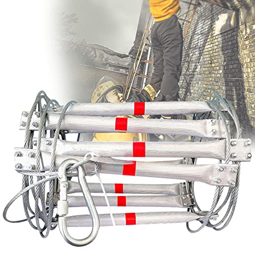 KHLMSRXJ Escalera de Emergencia Plegable de Cuerda para Incendios, Escalera de Seguridad Multifuncional de aleación de Aluminio, Escalera de Incendios portátil para Exteriores, Rescate, tra