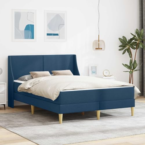 Holepyr Sängram med madrass och sänggavel av polyester, robust plywood, ventilerande vändmadrass, ribbotten, praktiskt förvaringsutrymme, perfekt för sovrum, gästrum, semesterlägenhet
