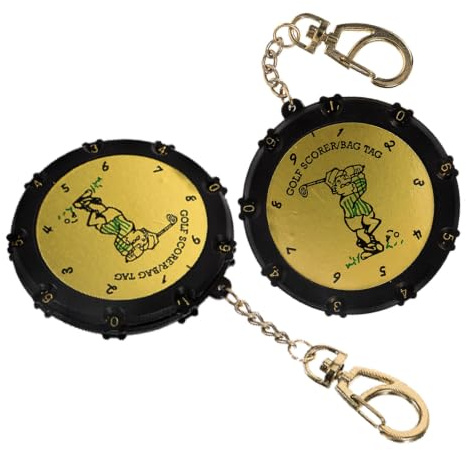 FUNOMOCYA 2 St Golf Scorer med Nyckelring Rund Poängräknare med Klar Display och Enkel Manuell Golf Stroke Counter Verktyg för Baggar och Bälten Precision för Herrar och Damer