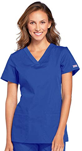 CHEROKEE Women's V-Neck Medical Professional Wear Top, Royal, M