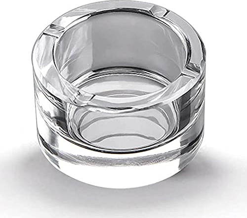 Lxuwbd Crystal Glass Ashtray Cigarette Ashtray Outdoor Ashtray Round Ashtray Portable Ashtray Suitable for Indoor and Outdoor use